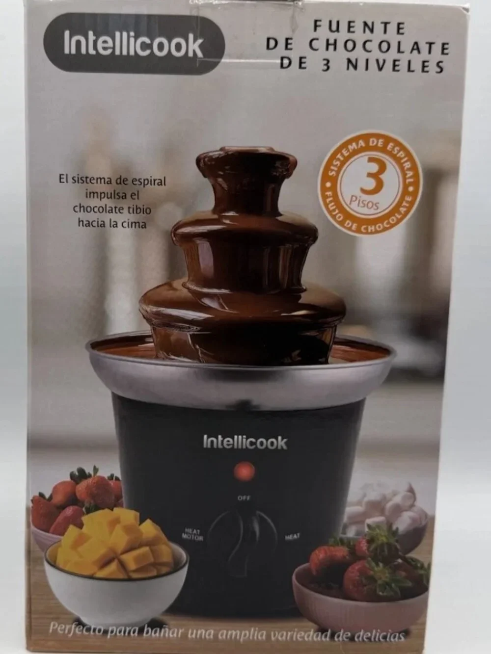NIB IntelliCook 3-Tier Chocolate Fountain SB1-811 32W Black Silver